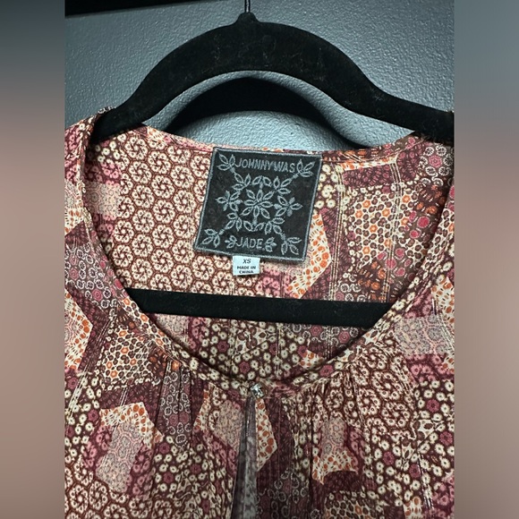 NEW Johnny Was Miles Metallic Peasant Blouse XS - Picture 3 of 3